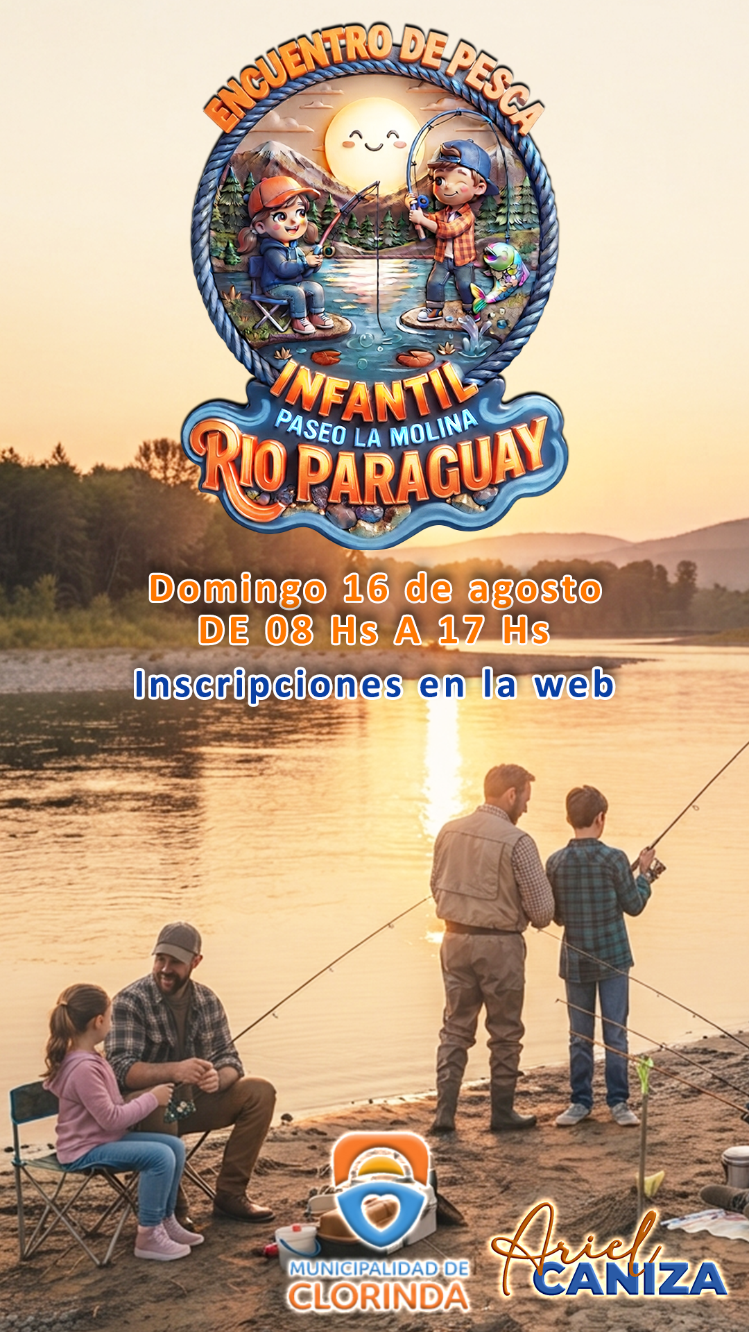 Poster del torneo de pesca infantil